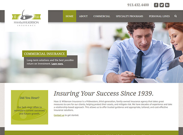 Screenshot of portfolio item 'Haas & Wilkerson Insurance'